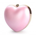 Pink Pearl Heart Diamante Evening Clutch Purse Jewelry Box